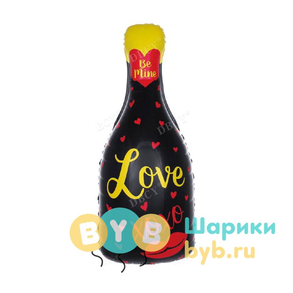 Шар фольгированный "бутылка Шампанское - Love"