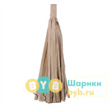 Кисточка Тассел, бумага Тишью, 30 см. светло-корич