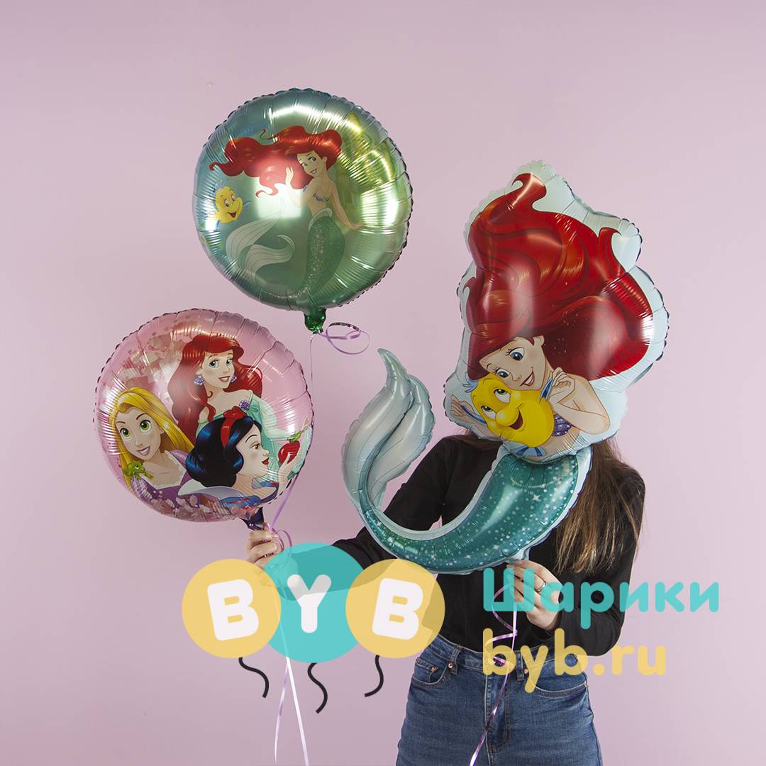 Шар фольгированный "Русалочка Ариэль" круг