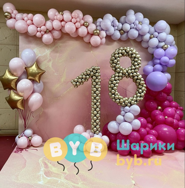 Фотозона из шаров с цифрами