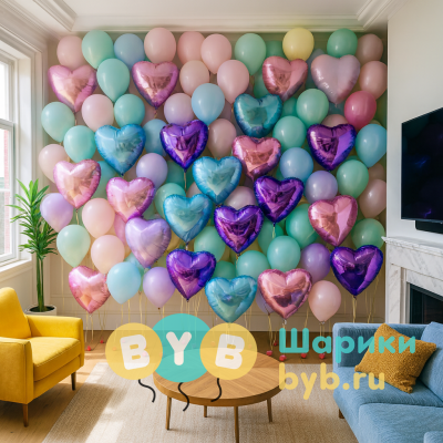 Фотозона из 100 гелиевых шаров