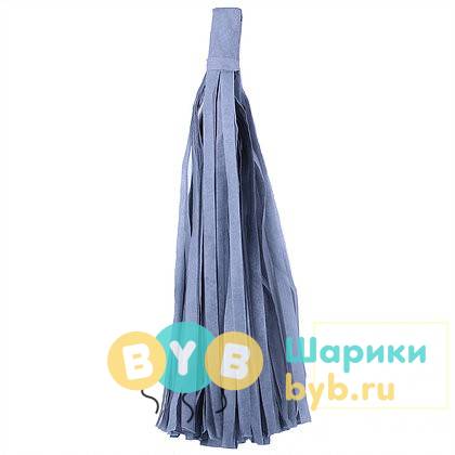 Кисточка Тассел, бумага Тишью, 30 см. серая