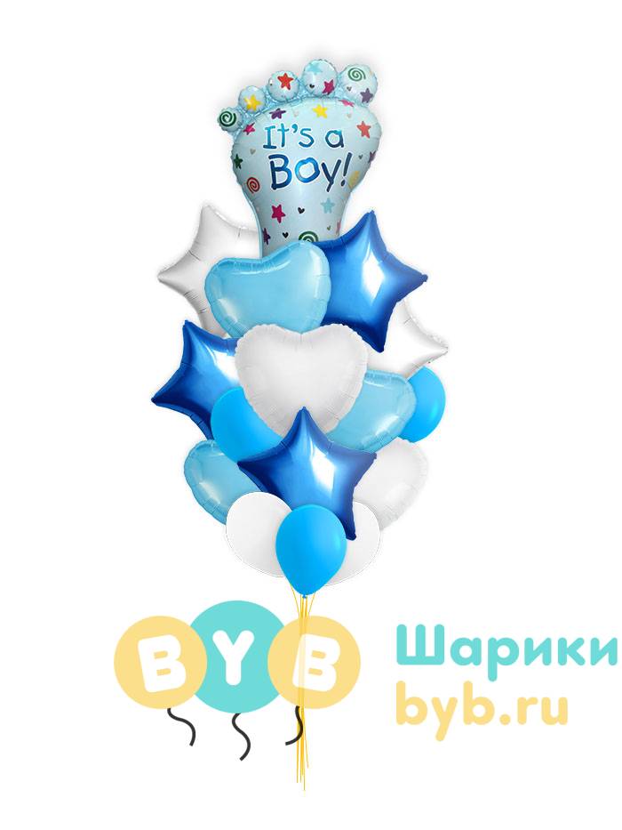 Букет шаров в роддом для мальчика 1737-12591