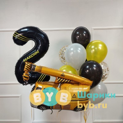 Комплект шаров для мальчика с фигурой и цифрой