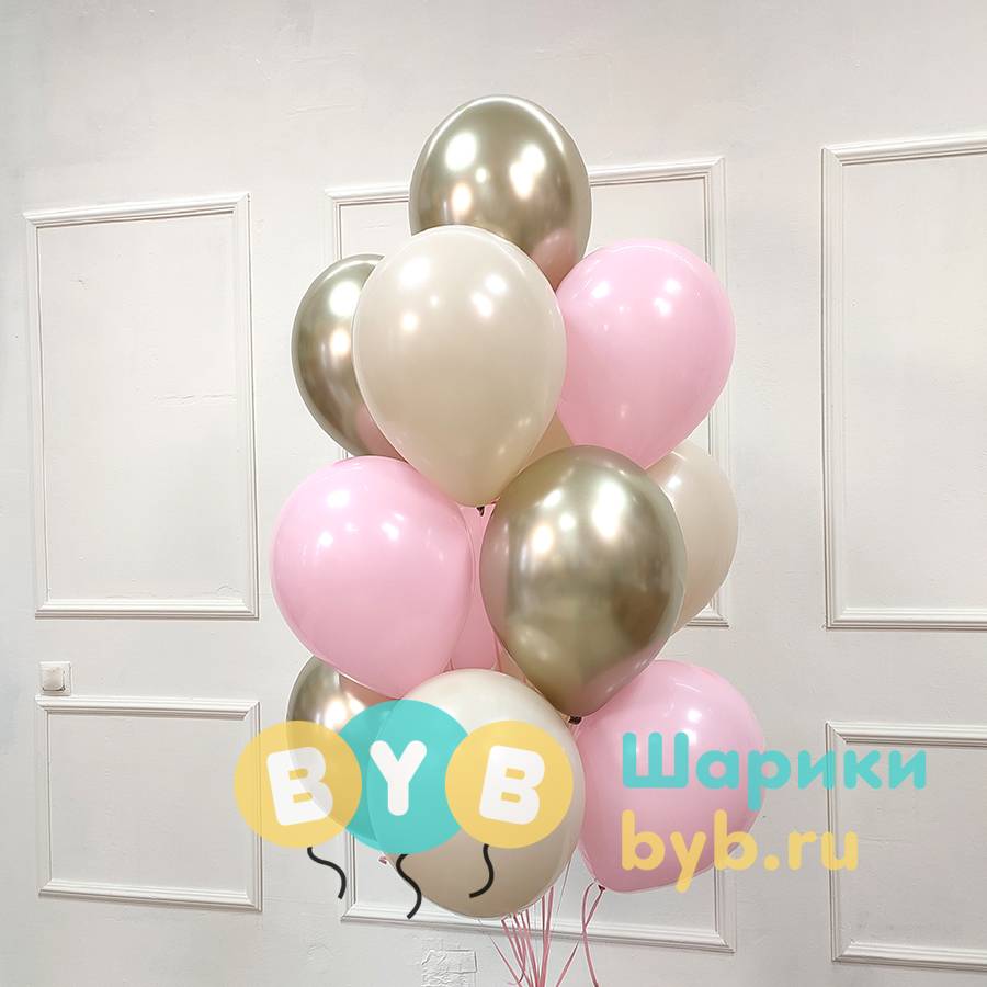 Фонтан шаров в нежных тонах
