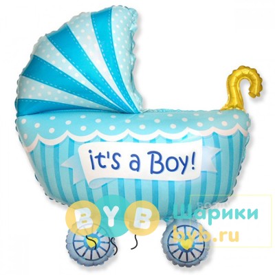 Шар фольгированный "Коляска для мальчика"