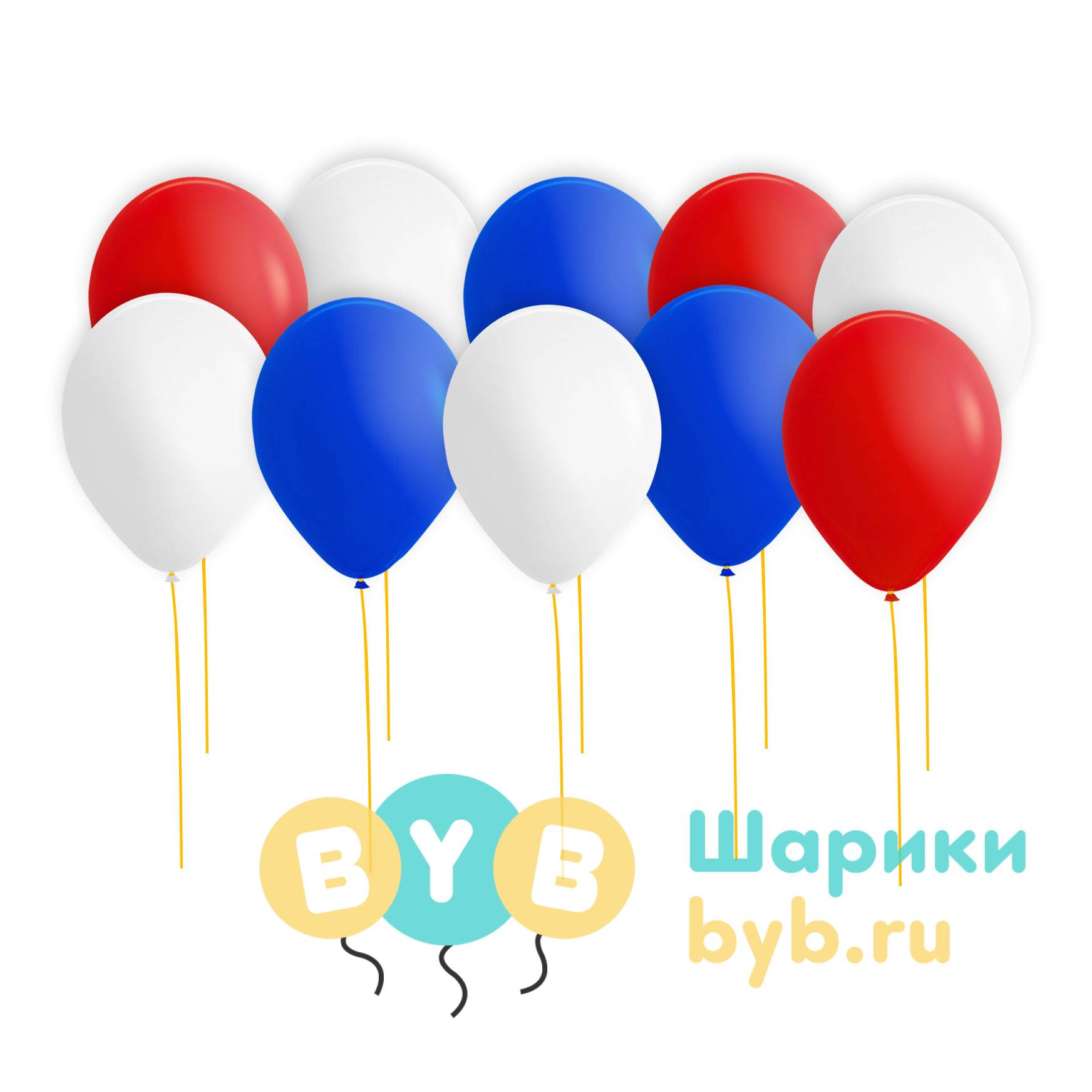 Шары под потолок триколор (пастель)