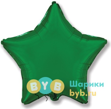 Шар фольгированный "Звезда большая" 80см зеленый