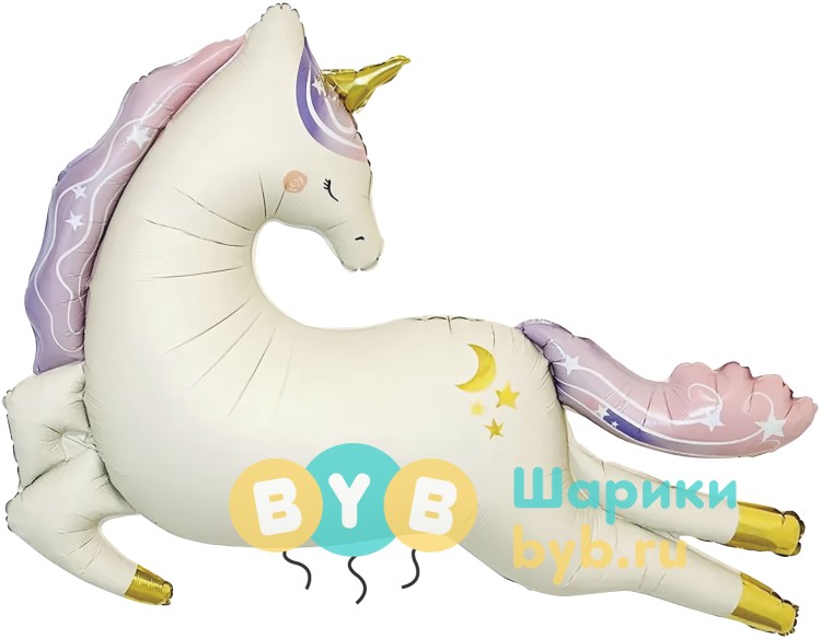 Шар фольгированный "Нежный единорог"
