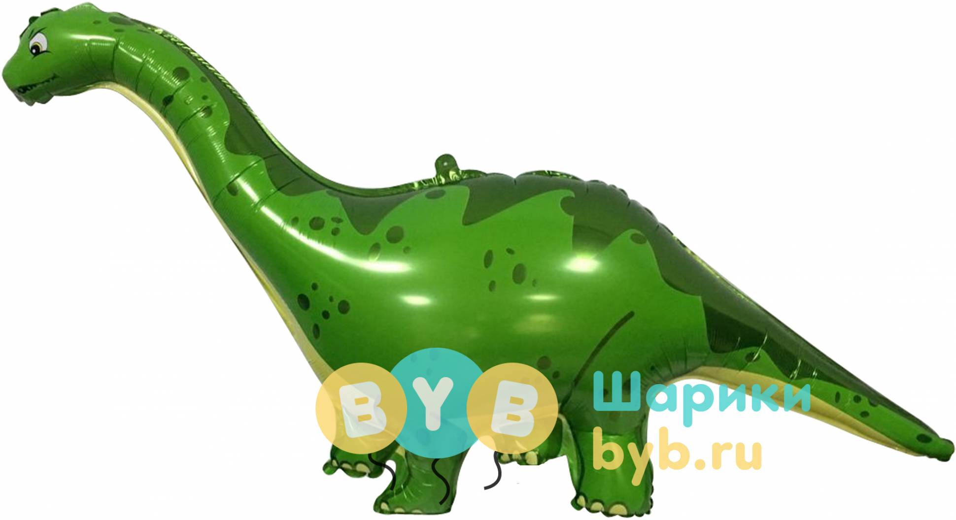 Фольгированный шар "Динозавр Диплодок" красный, зеленый