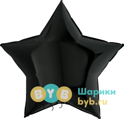 Шар фольгированный "Звезда большая" 91см, черный