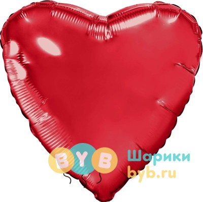 Шар фольгированный "Сердце большое" 76 см красный