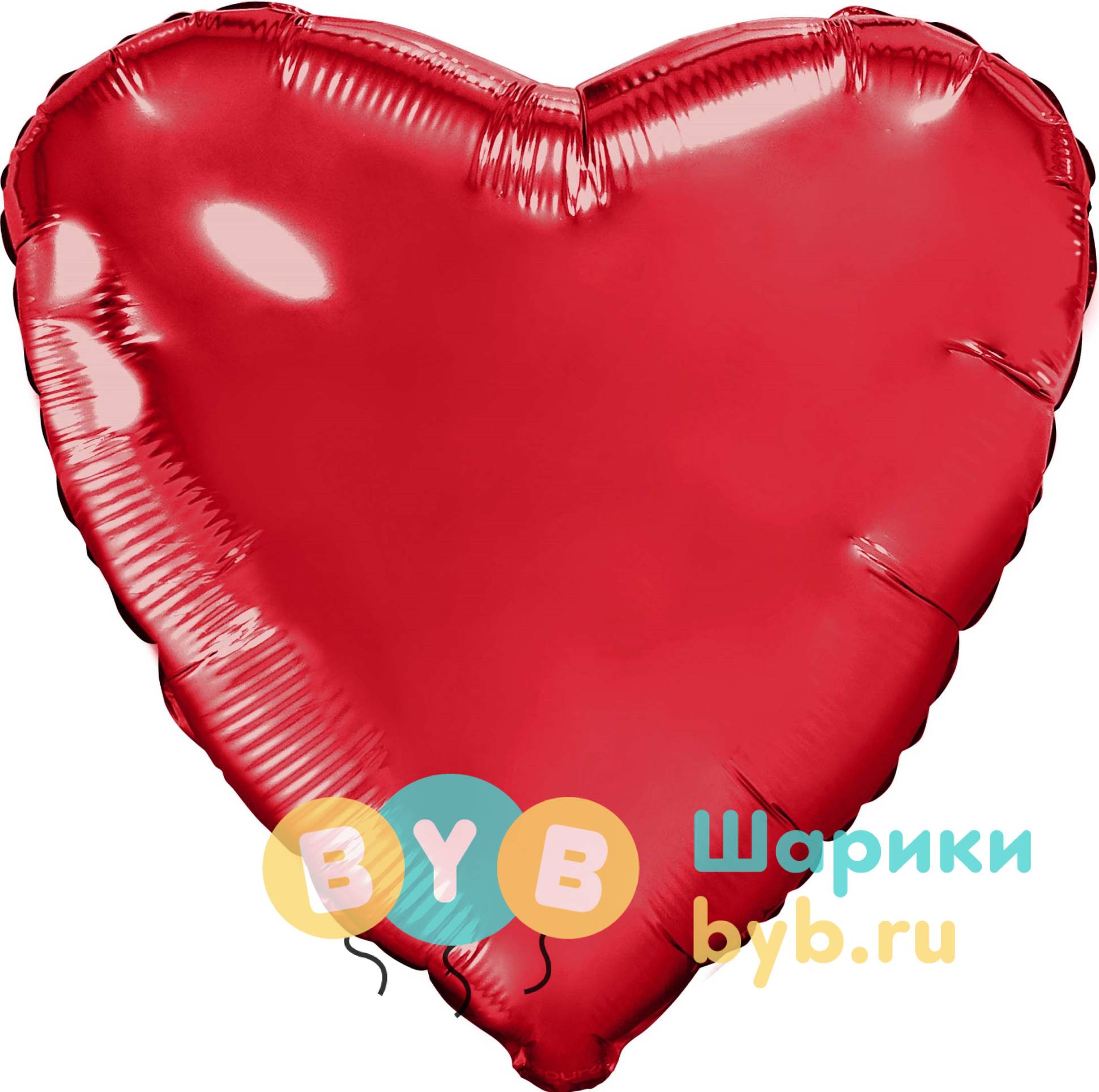 Шар фольгированный "Сердце большое" 76 см красный