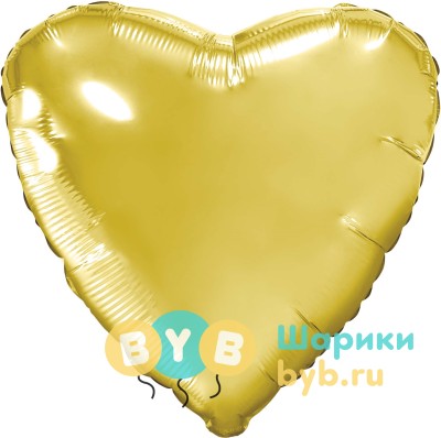 Шар фольгированный сердце светлое золото