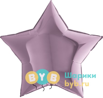 Шар фольгированный "Звезда большая" 91см, сиреневый