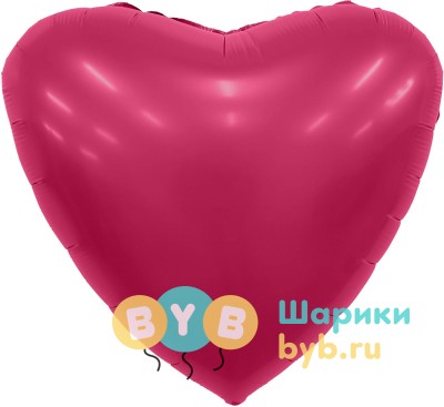 Шар фольгированный "Сердце, Viva Magenta, Сатин"