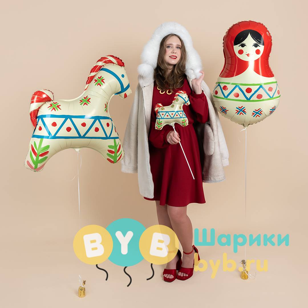 Шар-фигура "Матрешка Русский узор"
