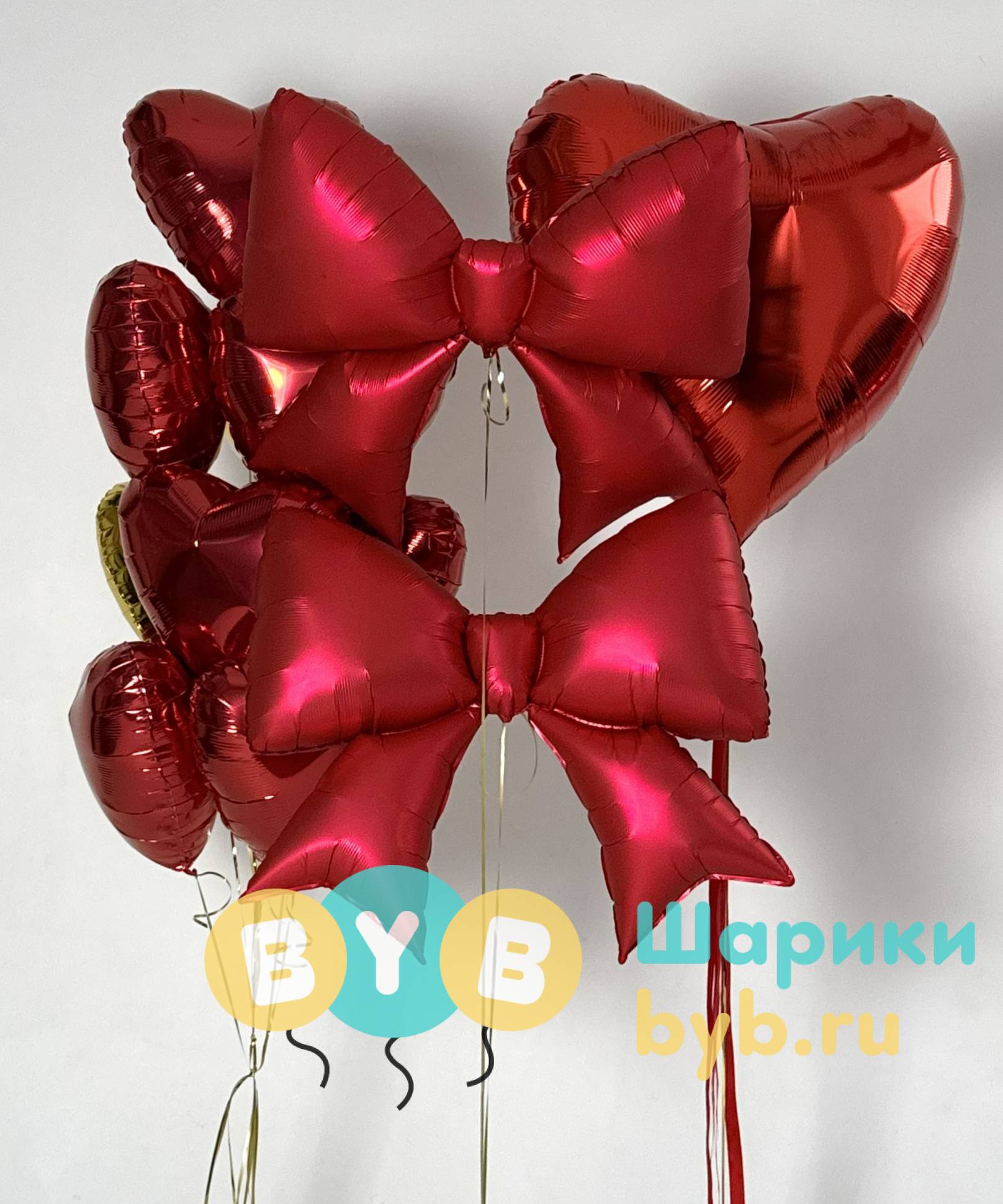 Сет воздушных шаров с бантами