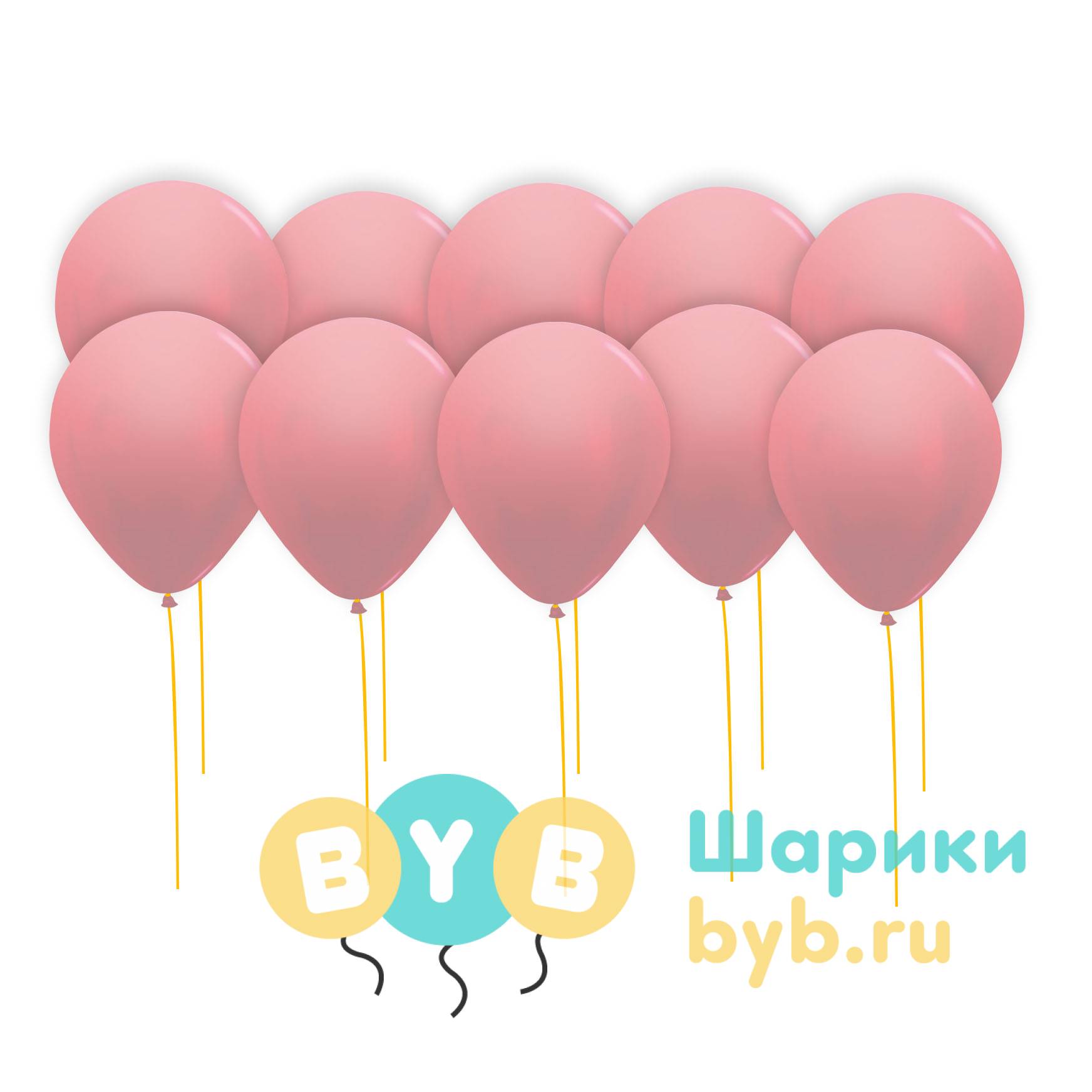 Шары под потолок пудрово-розовые (пастель)