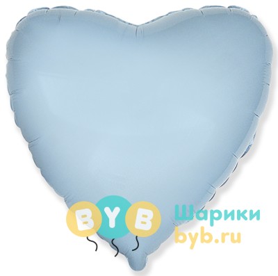 Шар фольгированный сердце, голубой
