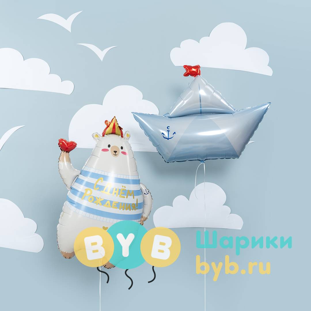 Шар-фигура "Мишка с сердечком"