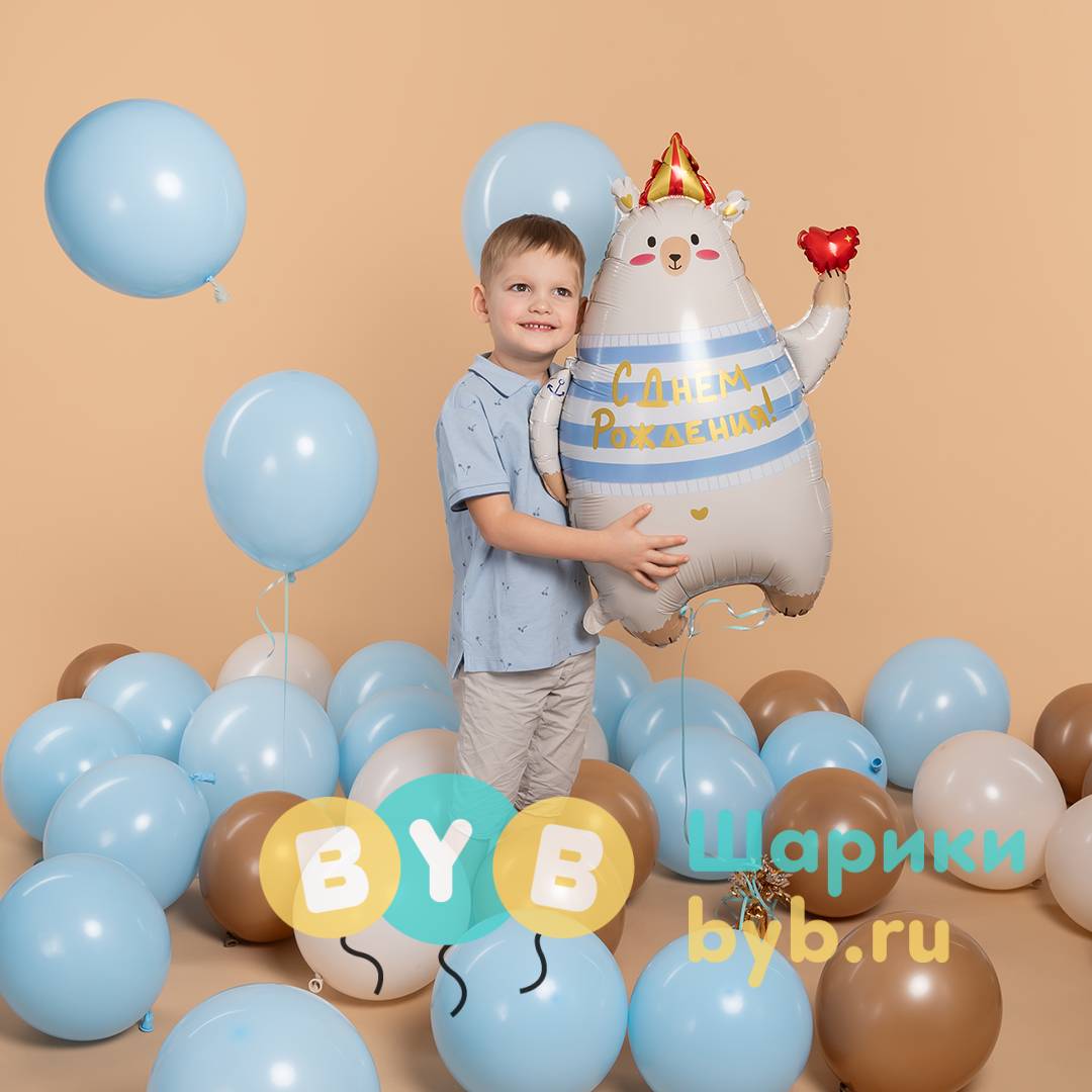Шар-фигура "Мишка с сердечком"