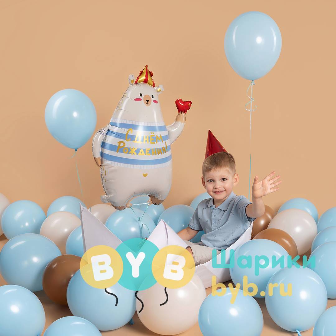 Шар-фигура "Мишка с сердечком"