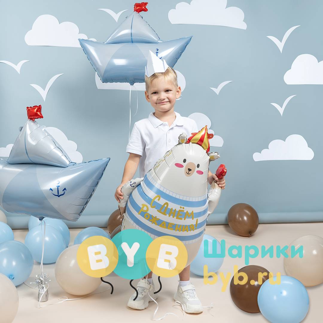 Шар-фигура "Мишка с сердечком"