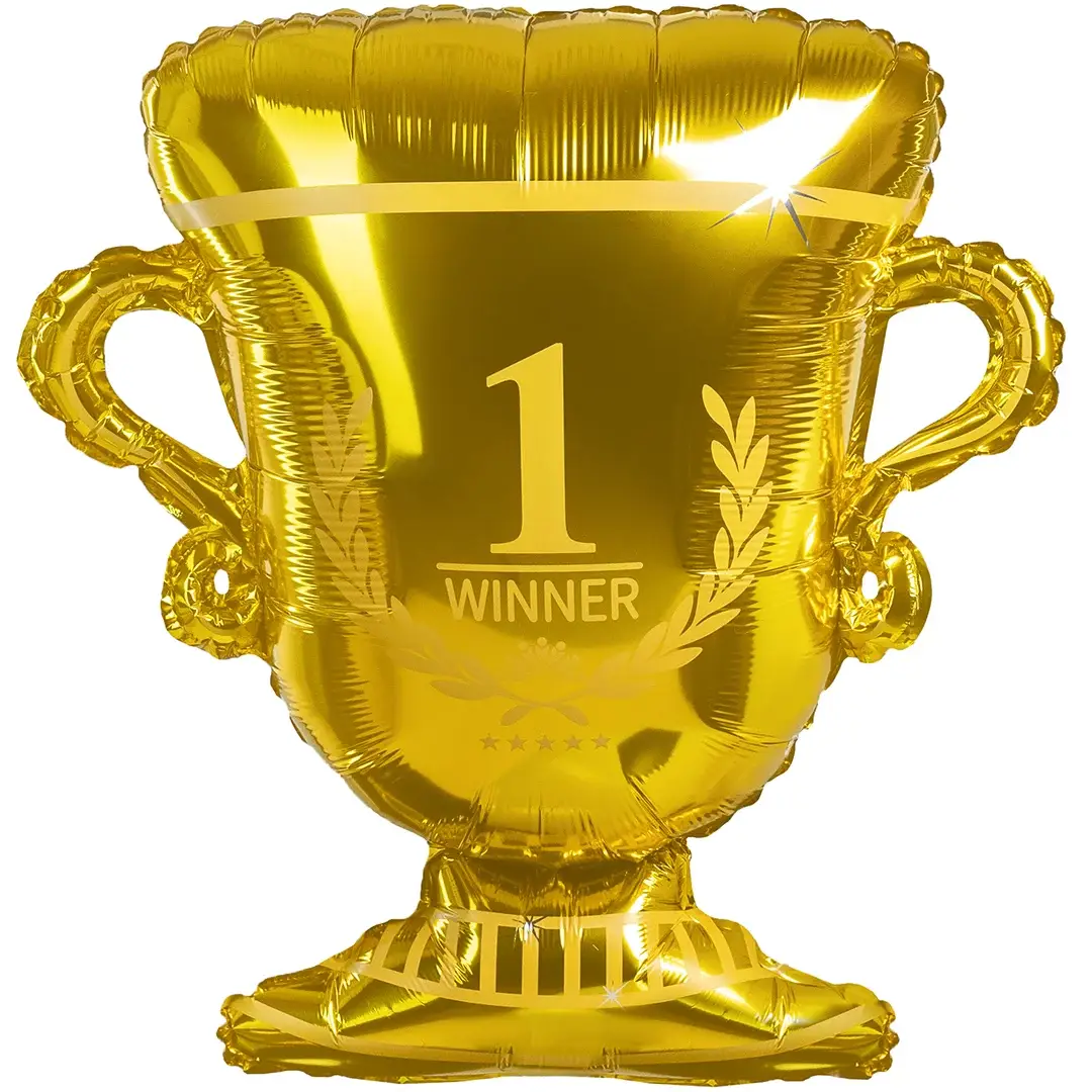 Шар фольгированный "Кубок Чемпиона, Ты №1, Золото"