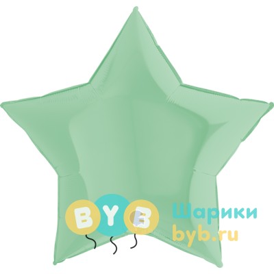 Шар фольгированный "Звезда большая" 91см, нежная мята