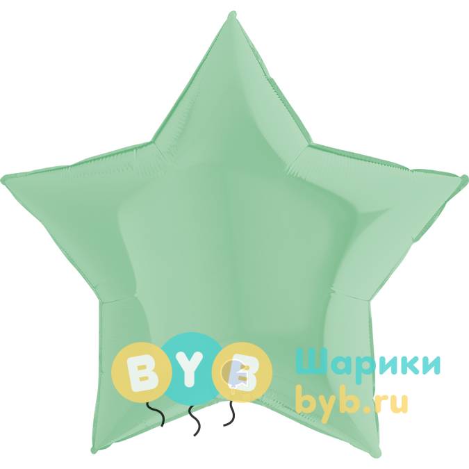 Шар фольгированный "Звезда большая" 91см, нежная мята