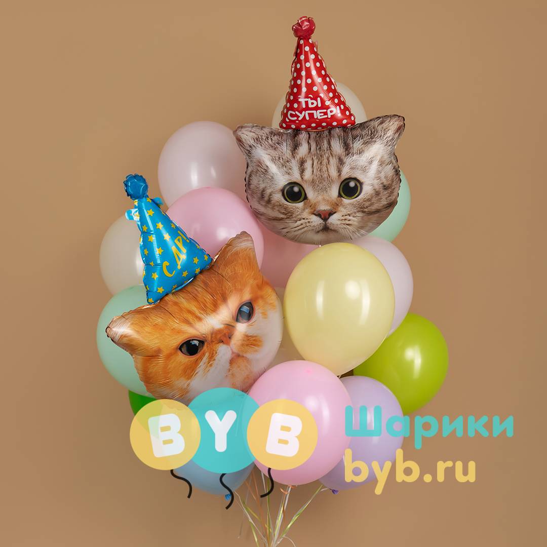Шар фольгированный "Котенок в колпачке"