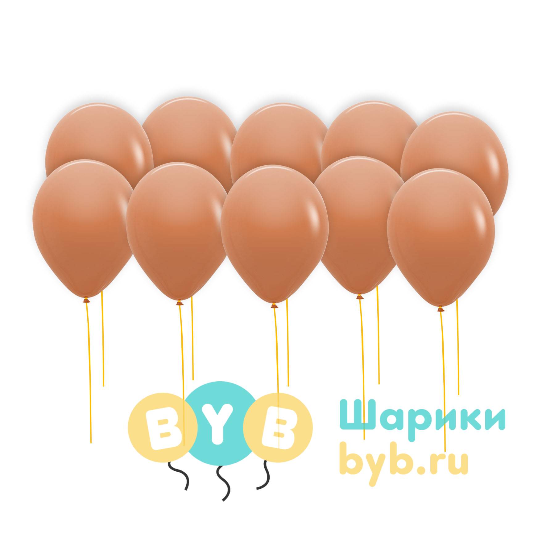Шары под потолок персиковые (пастель)