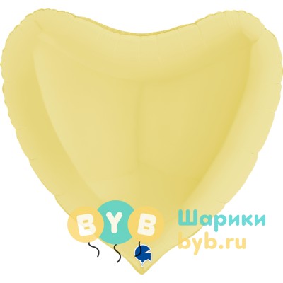 Шар фольгированный "Сердце большое" 91см жёлтый макарунс