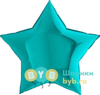 Шар фольгированный "Звезда большая" 91см, тиффани