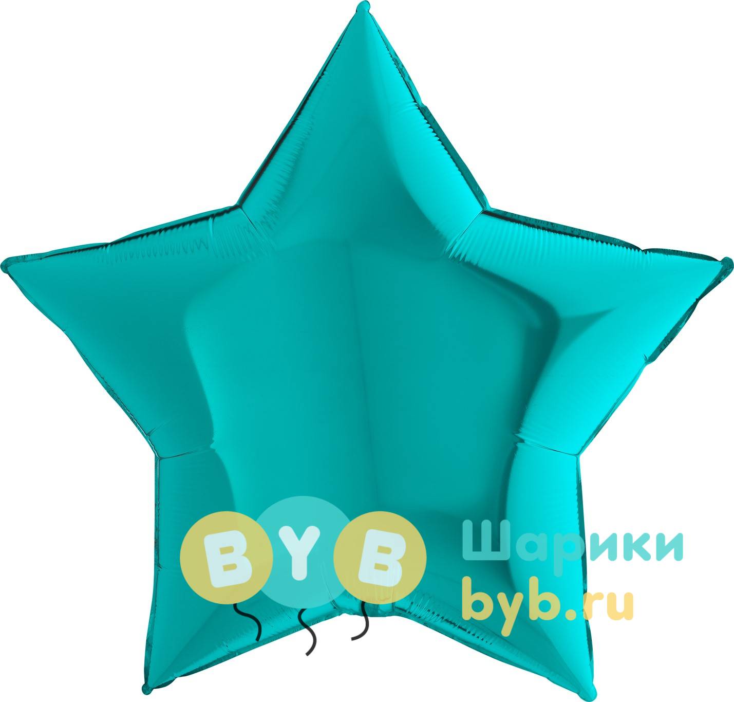 Шар фольгированный "Звезда большая" 91см, тиффани