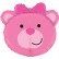 Фольгированный шар "Голова Медвежонка девочки" розовый