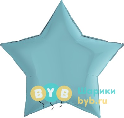 Шар фольгированный "Звезда большая" 91см, голубой