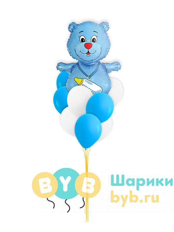 Букет шаров в роддом для мальчика