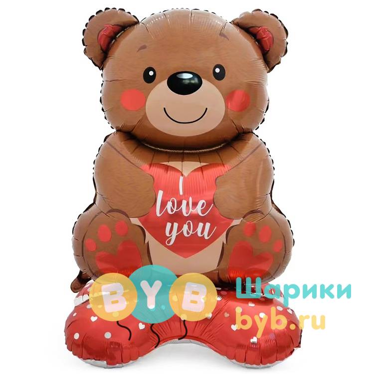 Фигура на подставке "Мишка с сердцем" 3д