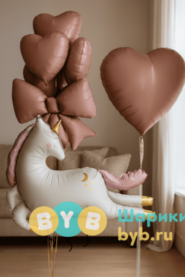 Сет воздушных шаров с единорогом