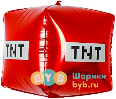 Шар фольгированный "Куб, Пиксельный монстр"