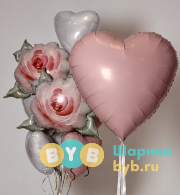 Сет воздушных шаров "Нежная роза"