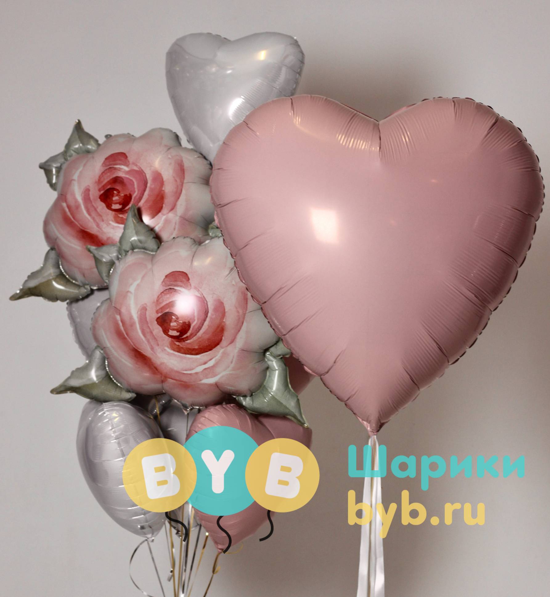 Сет воздушных шаров "Нежная роза"