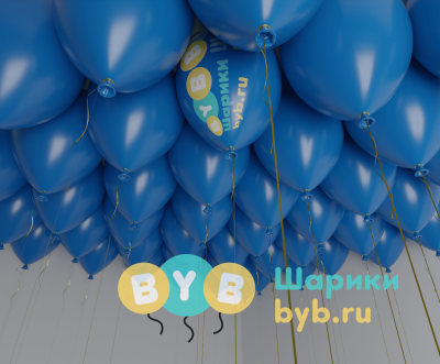 Шары под потолок синие (пастель)