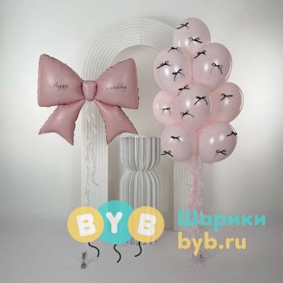 Сет розовый с бантами