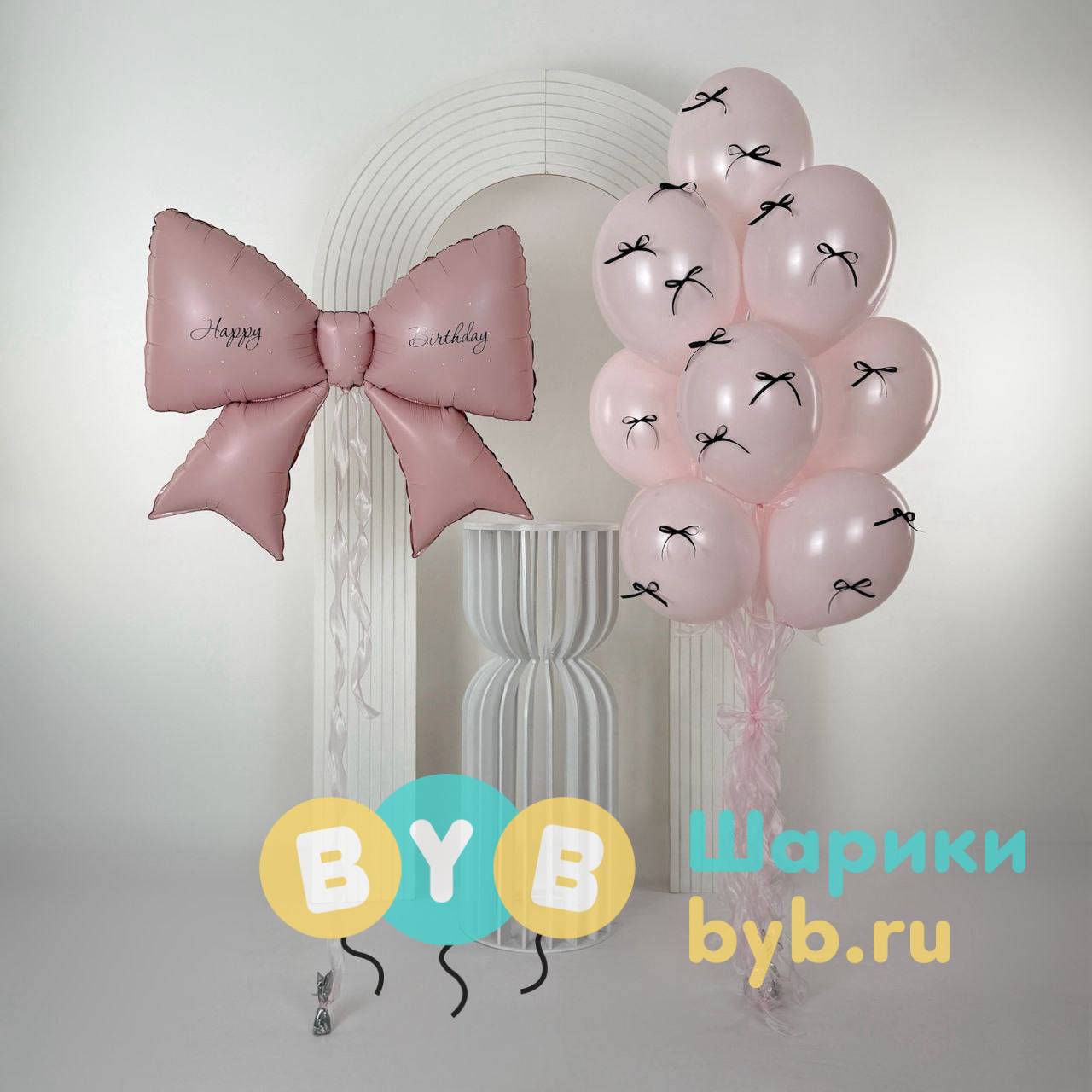 Сет розовый с бантами