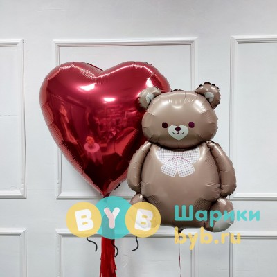 Комплект из мишки и сердца.