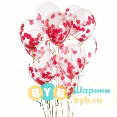 Облако шаров с конфетти "Романтик"