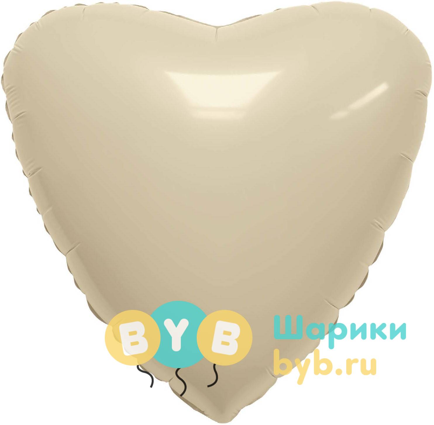 Шар фольгированный сердце, тон сатин